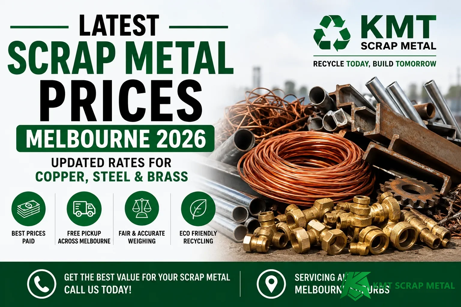 Latest Scrap Metal Prices Melbourne (2026 Updated Rates for Copper, Steel & Brass)